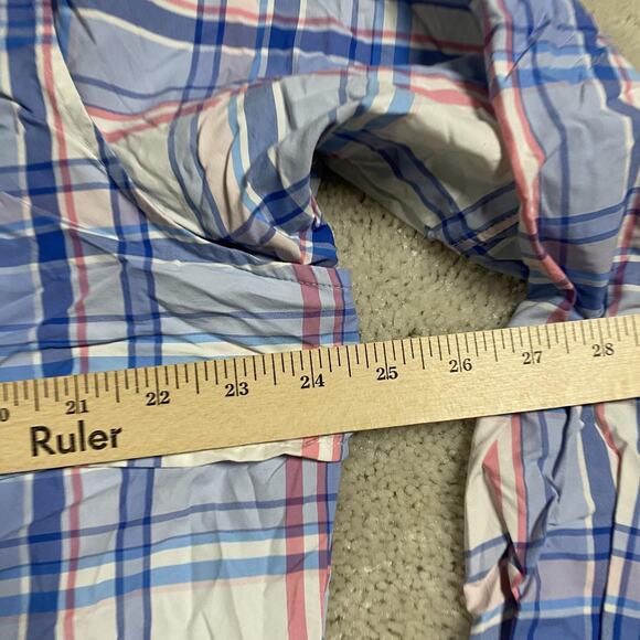 Columbia PFG Super Bahama Shirt Mens XL Blue Pink Plaid Fishing Vented Button Up - Picture 6 of 9